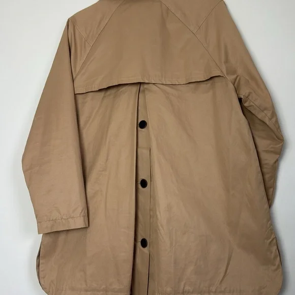 ZARA Basic Camel Color Trench Coat with Buttons down the Back Size Small - Picture 9 of 9